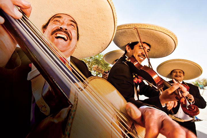 Mexican band playing at a fiesta